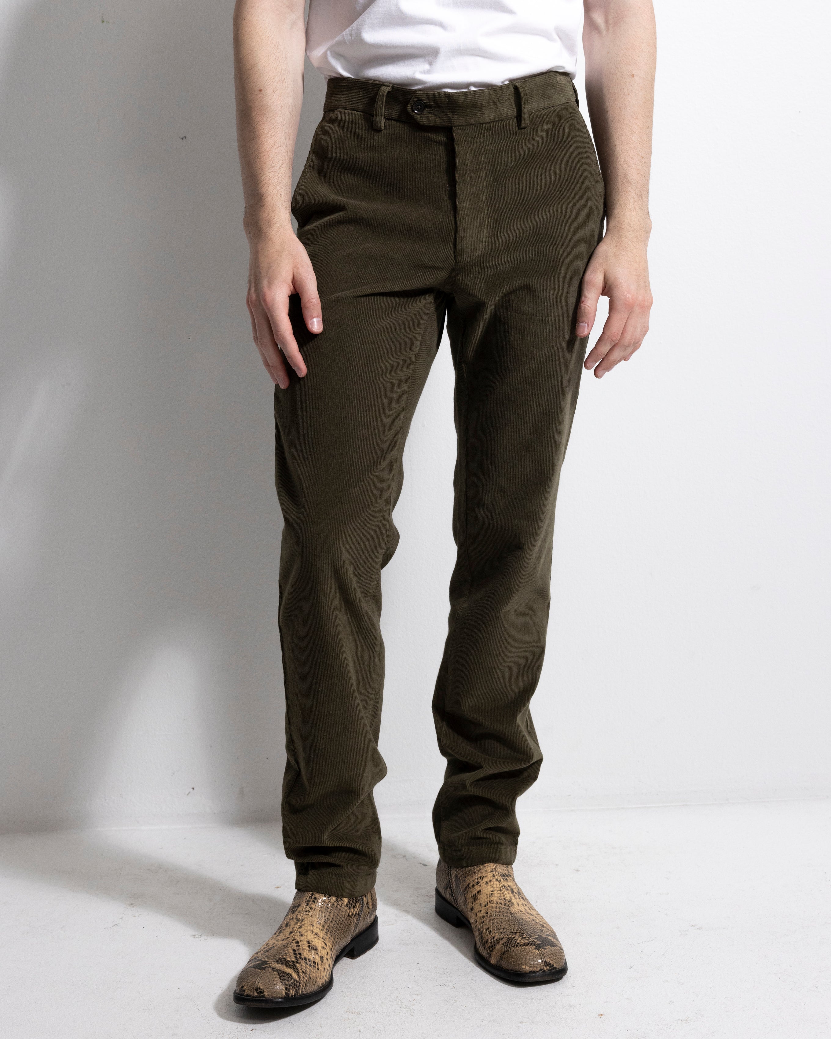 Ljung - Trousers Cord Dk Olive Green
