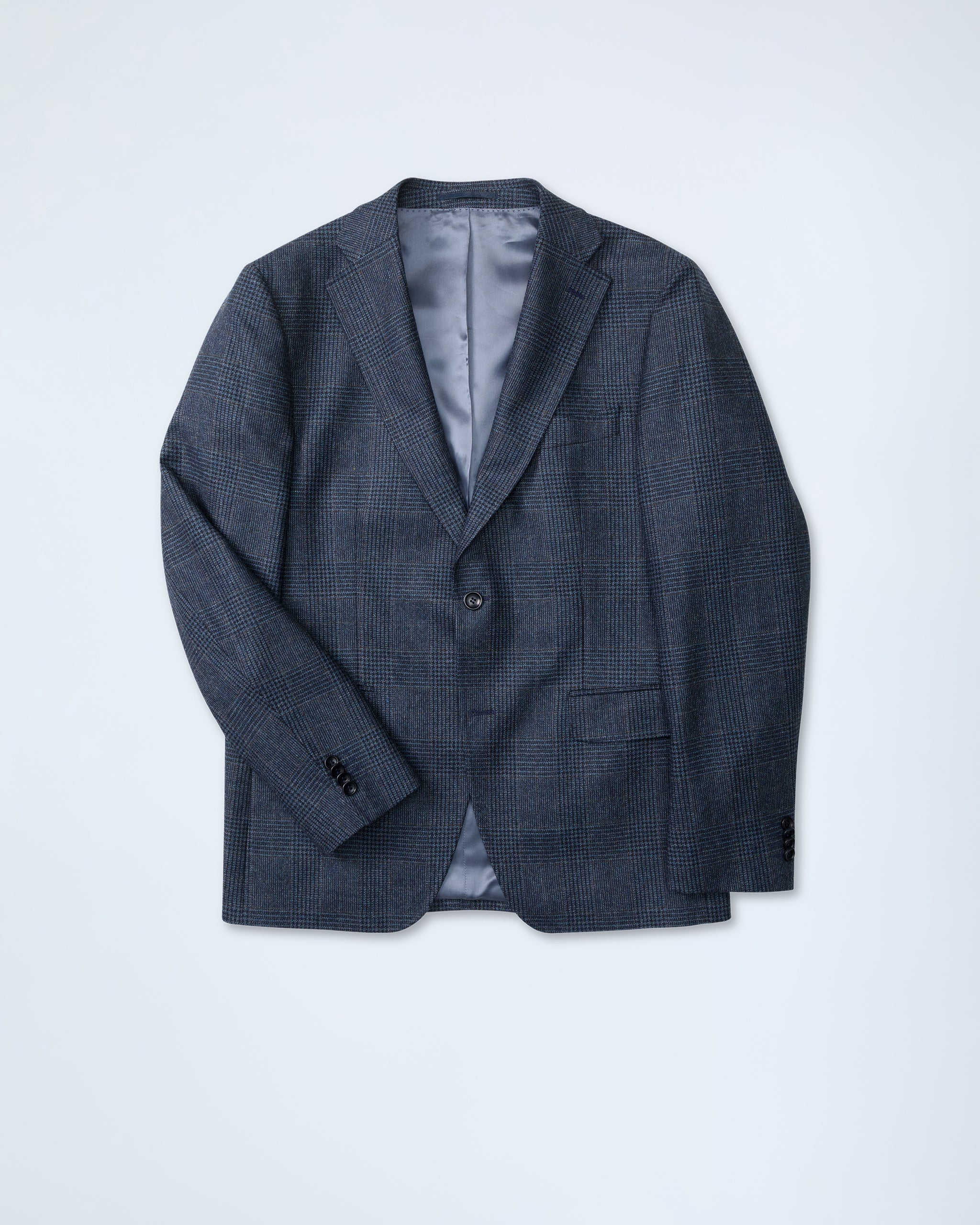 Turo - Dark Blue Glencheck Blazer in Wool