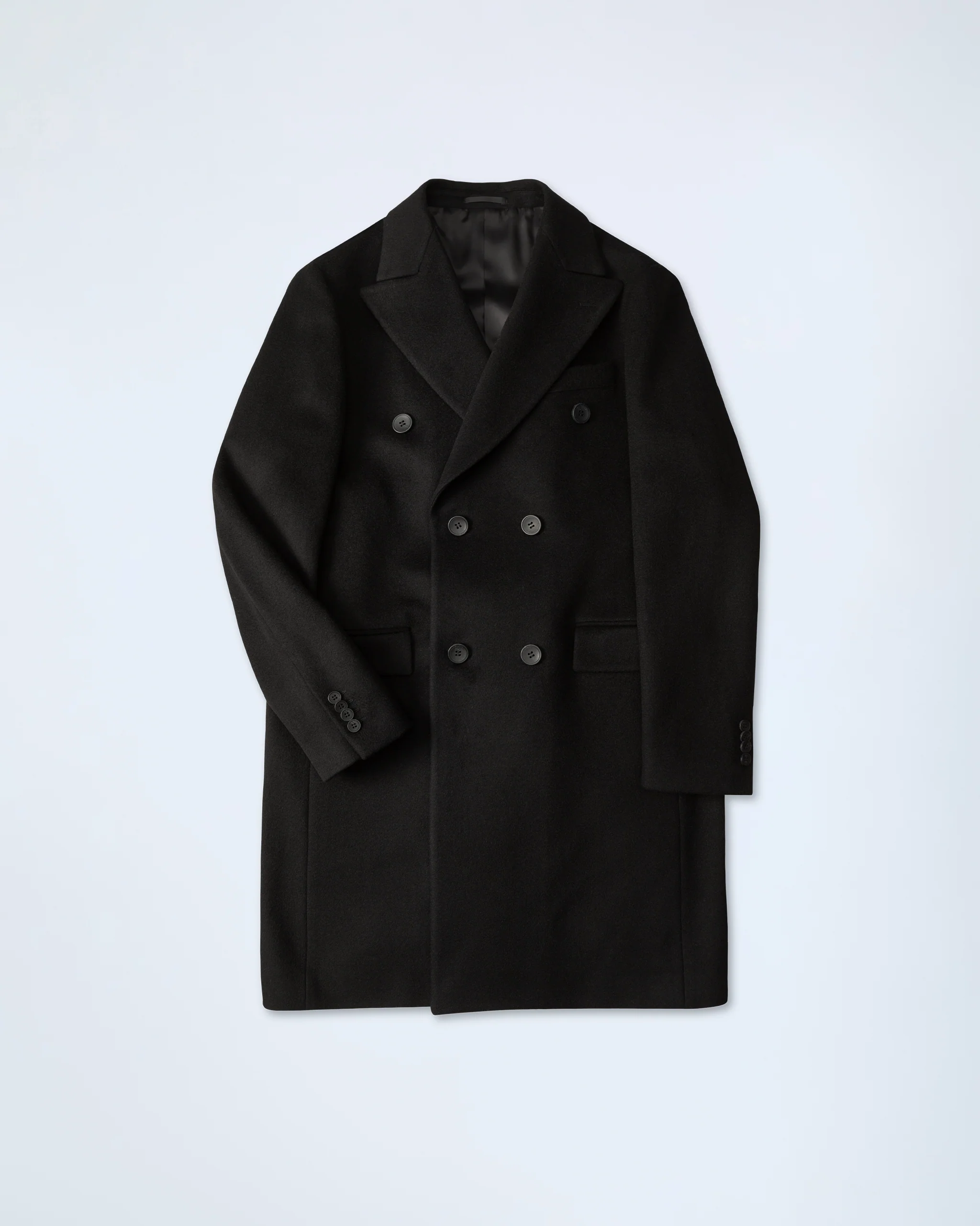 Turo - Double-breasted Overcoat in Black