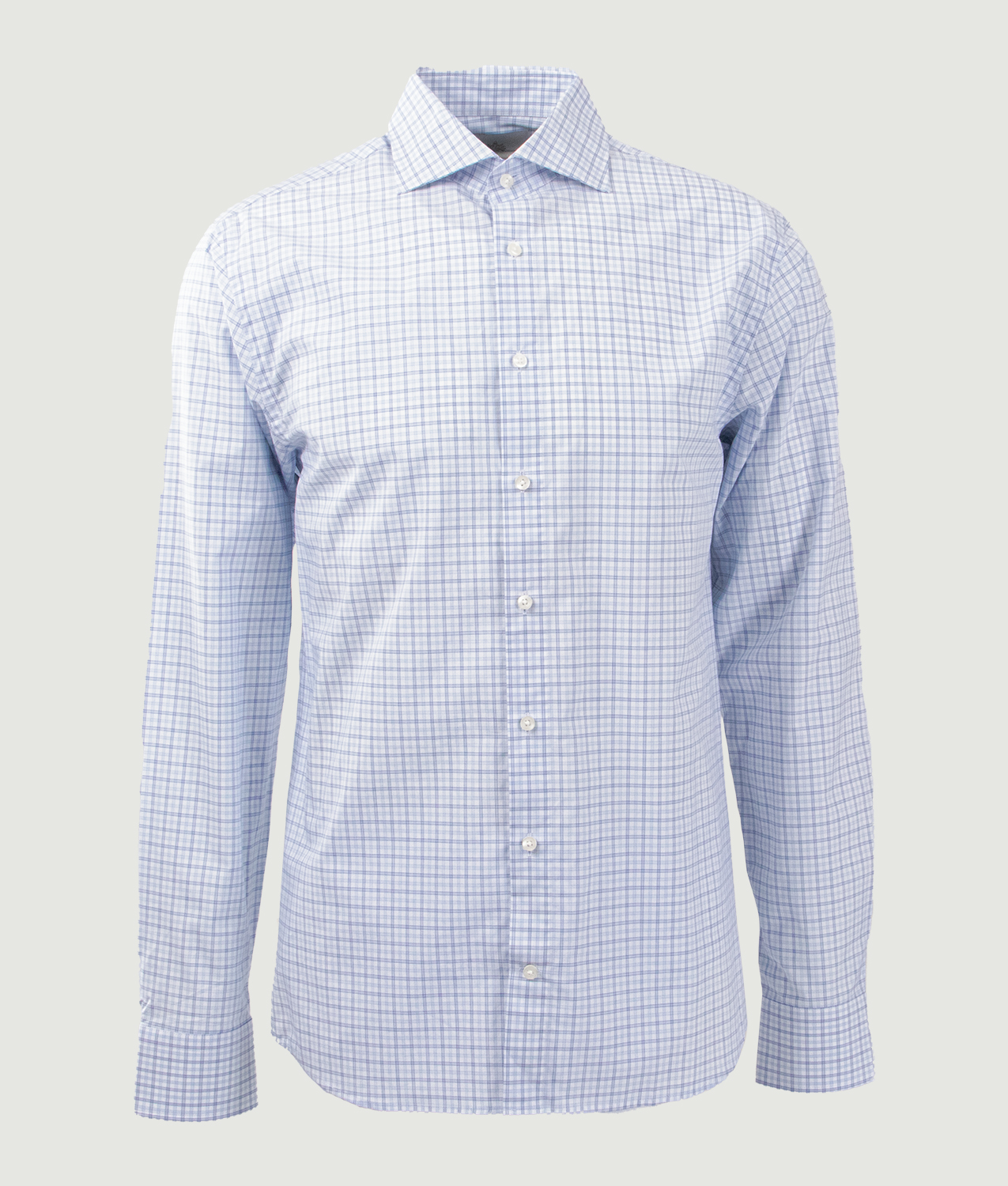 The Shirt Factory - Lourdes Check Blå Skjorta Slim fit | Cut away