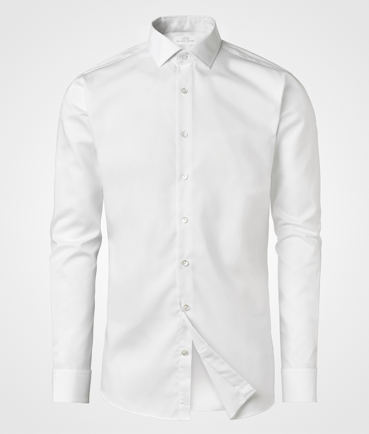 The Shirt Factory - Grand Twill Strykfri Vit Skjorta Regular fit | Cut away