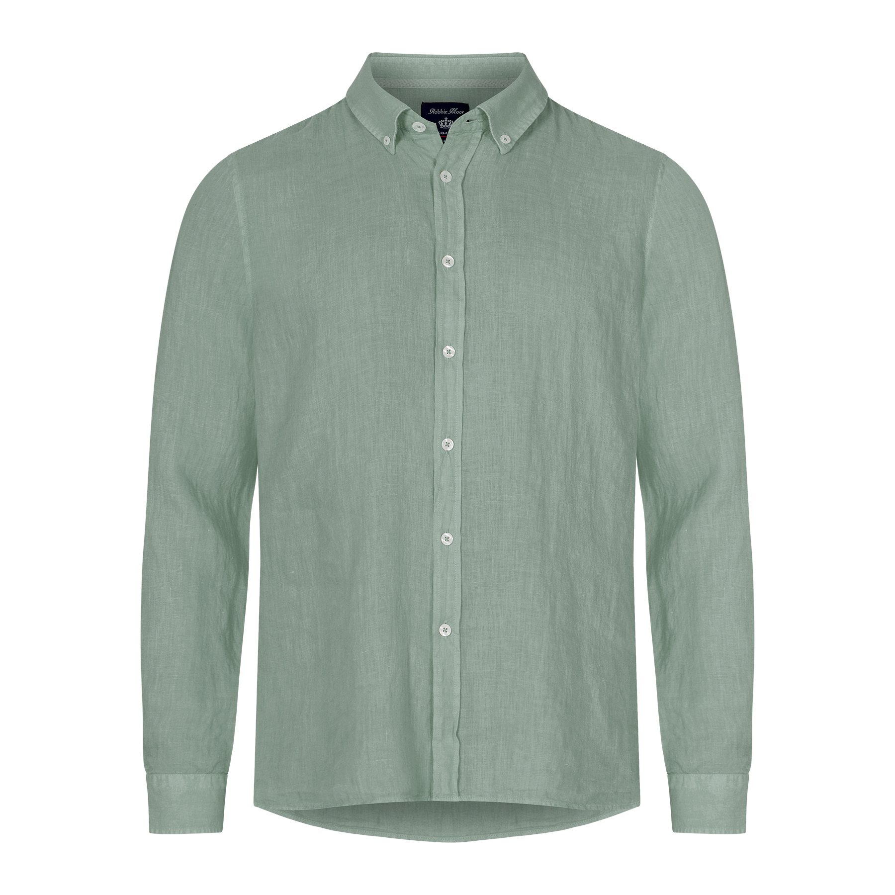 ROBBIE MOOR Linen Shirt Linston Nil Green