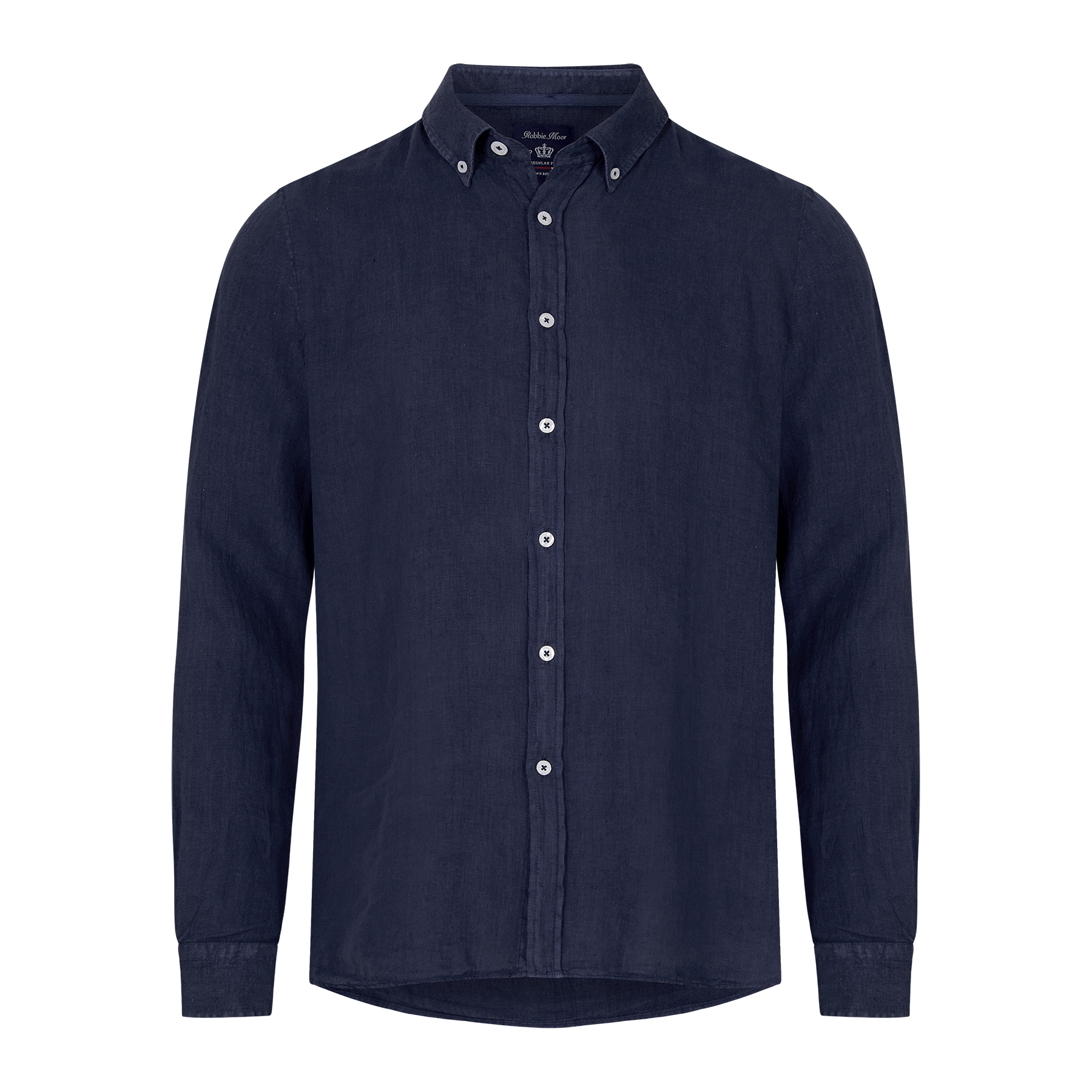 ROBBIE MOOR Linen Shirt Linston Navy