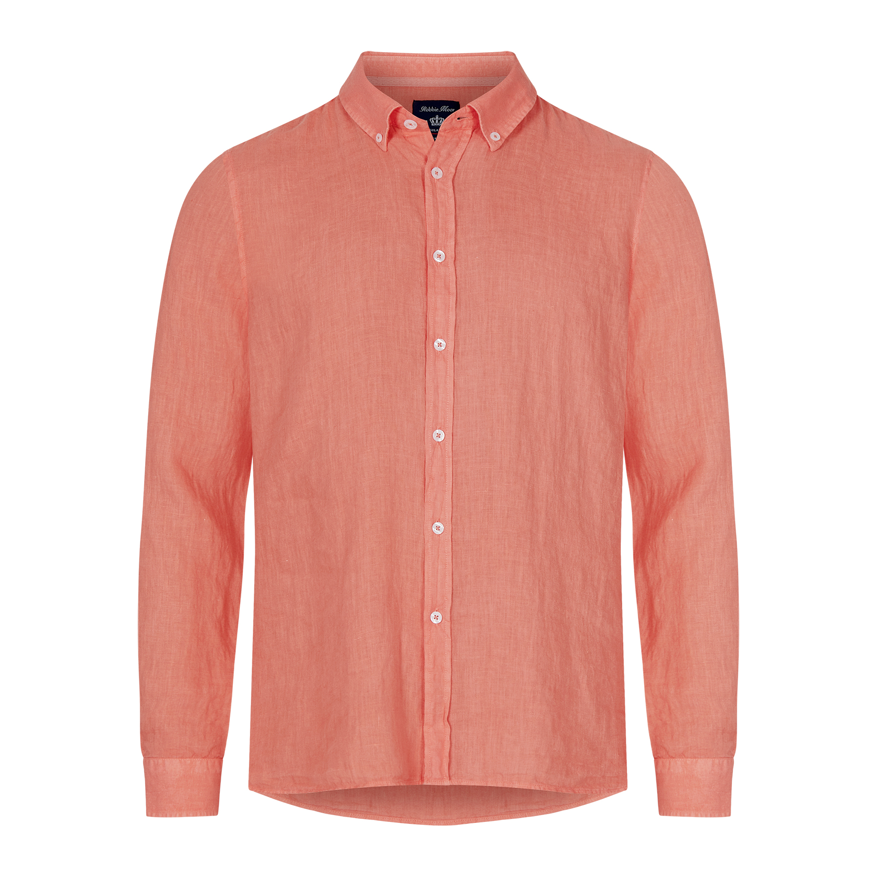 ROBBIE MOOR Linen Shirt Linston Light Coral