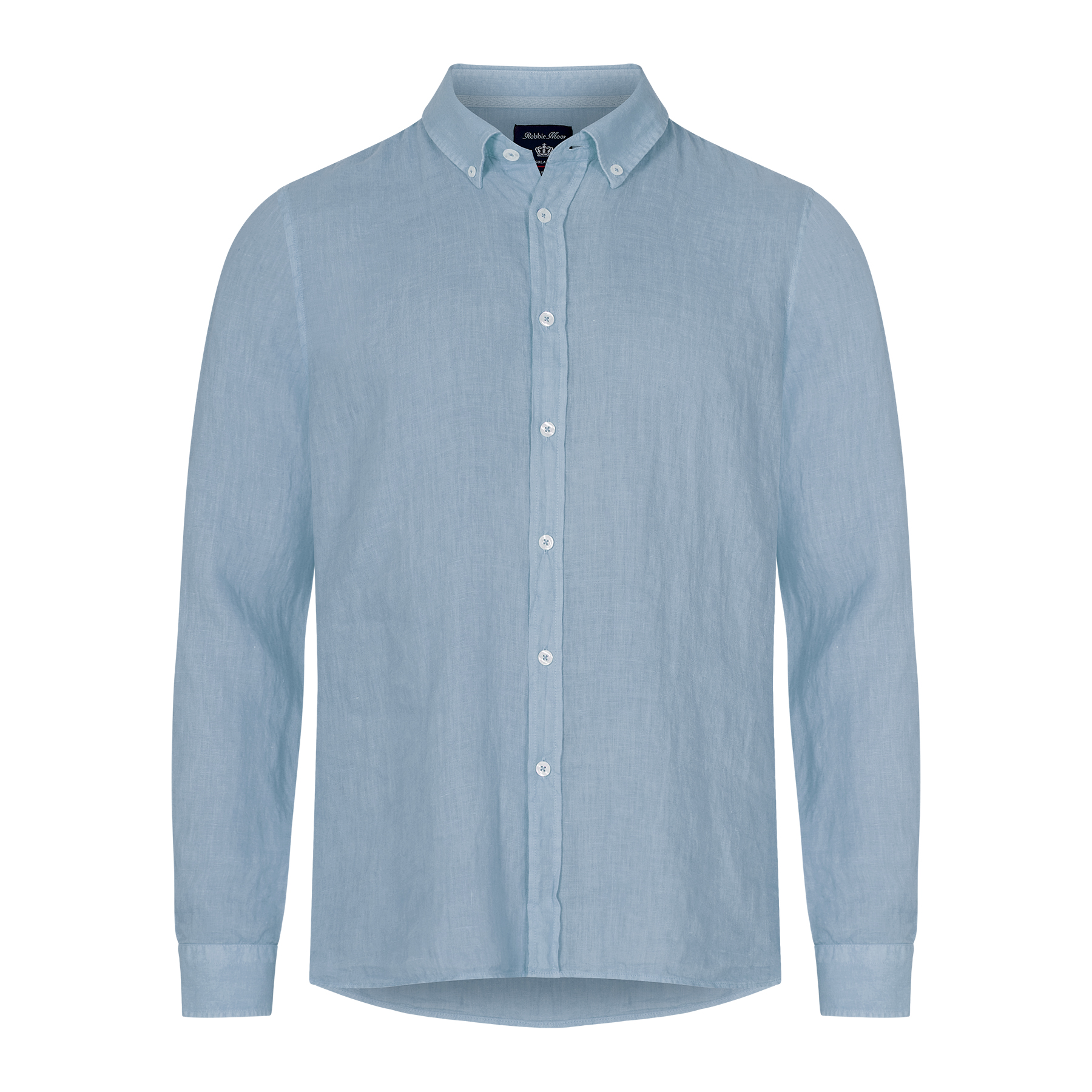 ROBBIE MOOR Linen Shirt Linston Light Blue