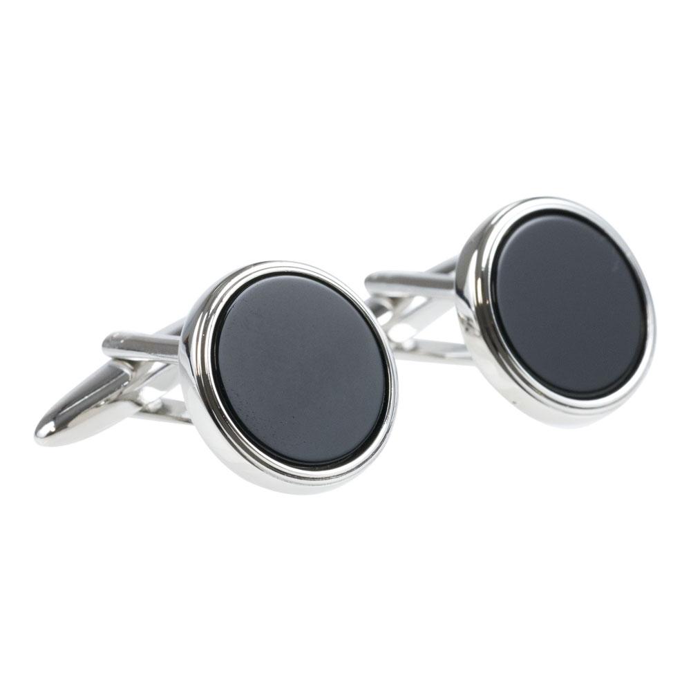 PORTIA 1924 CUFFLINKS I ROUND BLACK