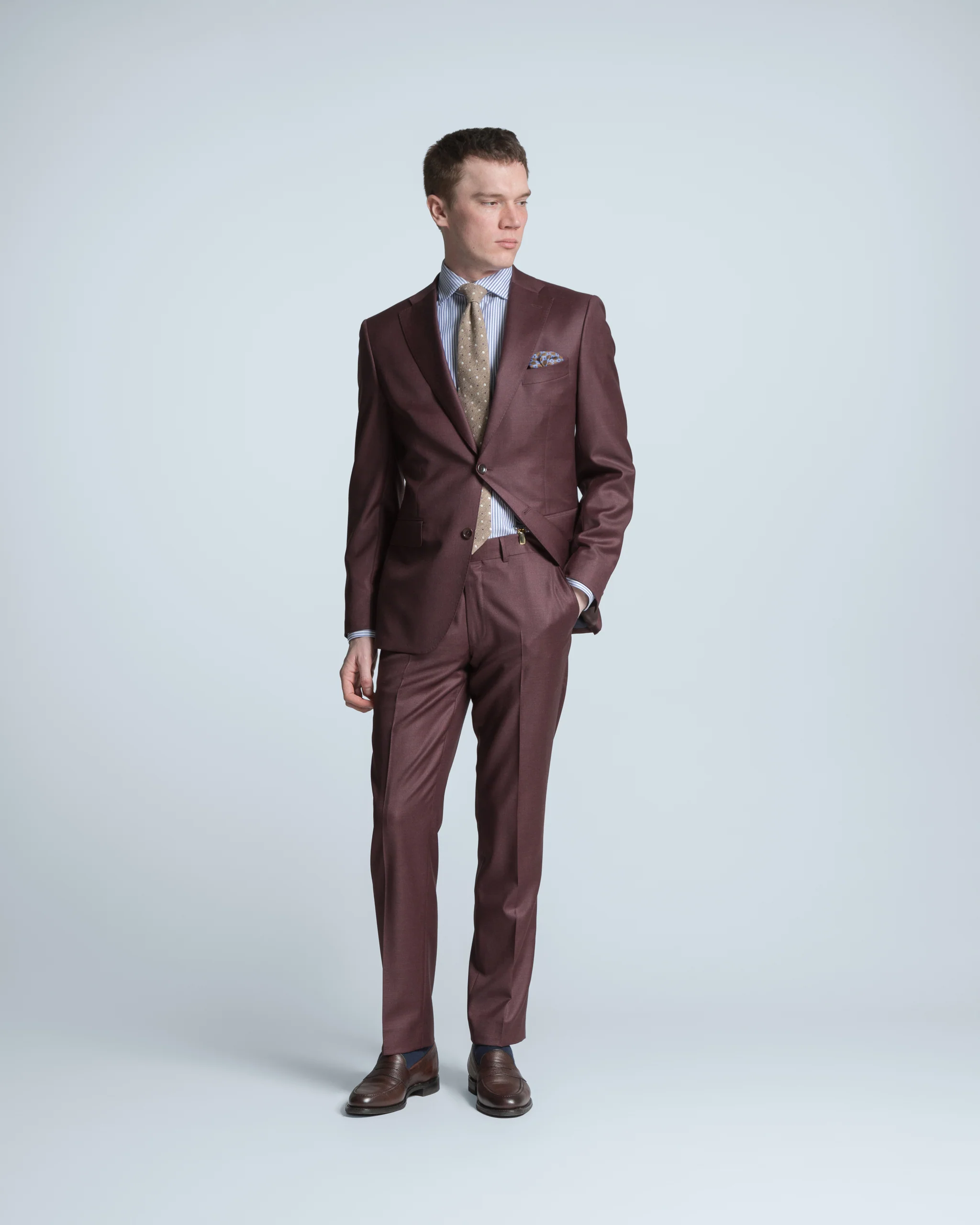 Turo - Jacket Premium Wool Suit in Bordeaux Red | Slim fit